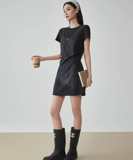 Corset Print Slim T-Shirt Dress