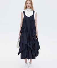 Asymmetric Drape Salopette Dress