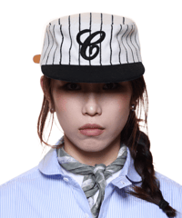 Stripe Wool Blend Baseball Cap