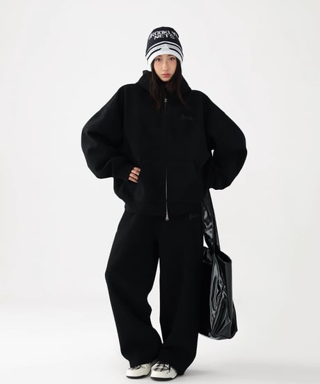 Oversized Zip Hoodie & Wide Sweatpants Setup  / 2colors