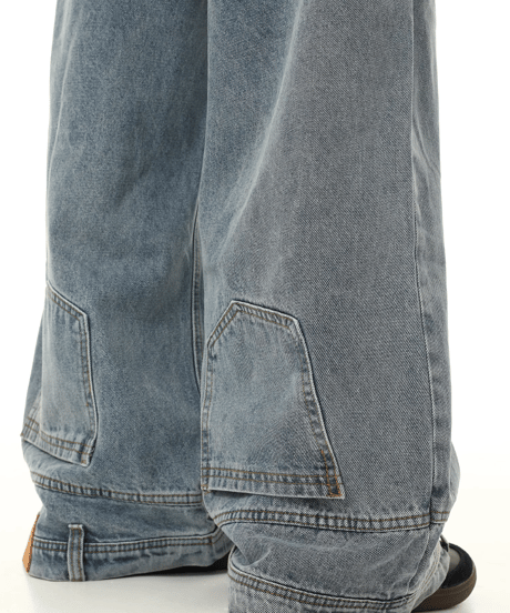 Vintage Washed Wide-Leg Denim Pants  / 2colors