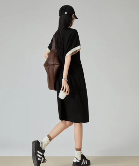 Classic Bicolor Polo Mini Dress