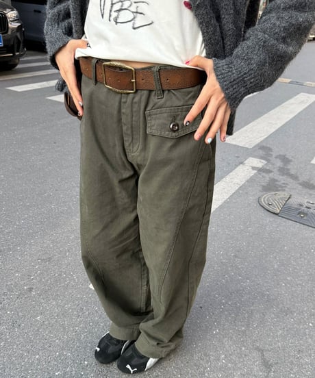 Vintage Loose Wide Work Pants / 2colors