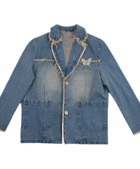 Vintage Wash Fringe Denim Jacket