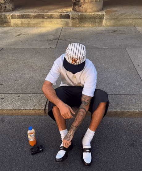 Stripe Wool Blend Baseball Cap