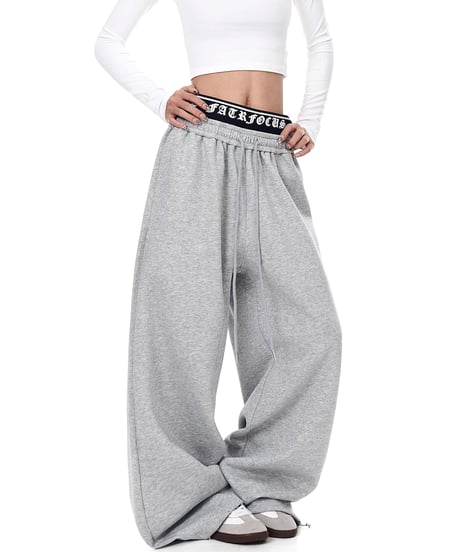 Cross Print Double-Waist Band Sweat Pants