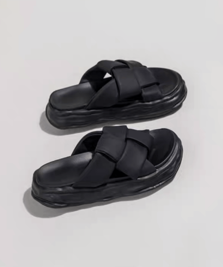 Woven Strap Platform Sandals / 2colors