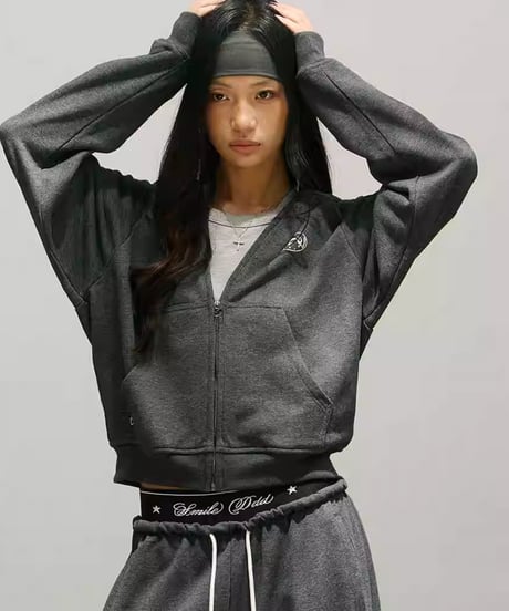 Street Logo Zip Hoodie & Double Waist Sweatpants  / 2colors