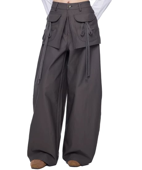 Multi Pocket Wide Cargo Pants / 2colors