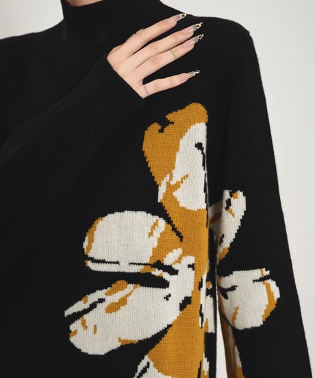 Big Flower Knit Onepiece