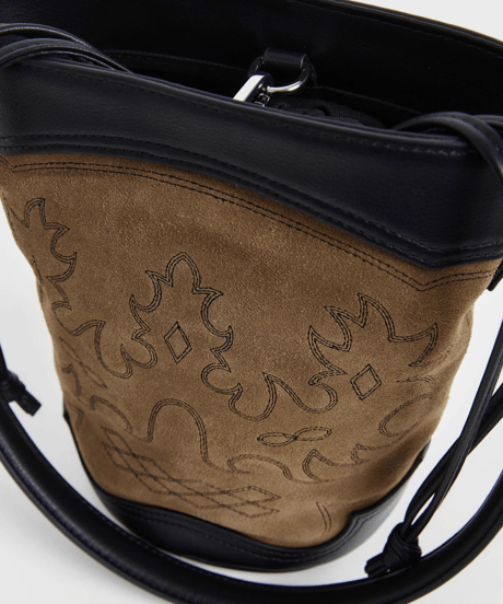 Vintage Suede Western Bucket Bag