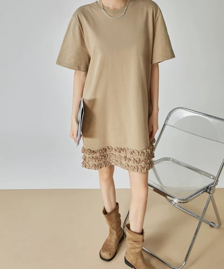 Hem Frill Detail T-Shirt Mini Dress