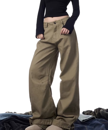 Loose Silhouette Straight Casual Pants