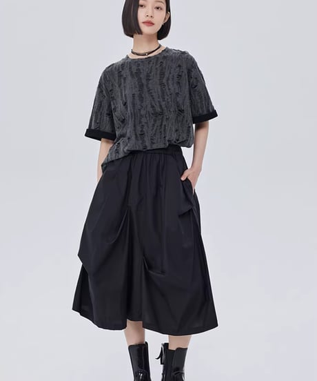 Irregular Damage Loose S/S T-Shirt