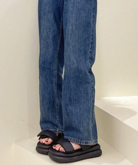 Double Strap Puffy Flat Sandals / 3colors