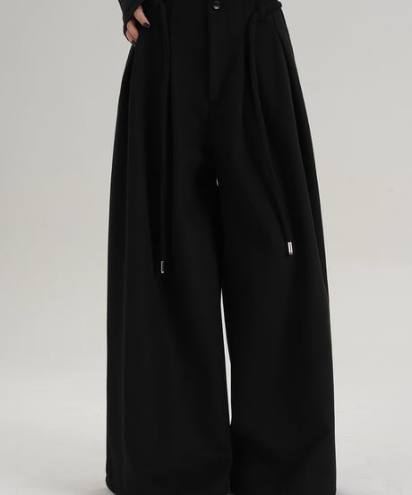 Premium Wool Blend Wide-Leg Trouser  / 2colors