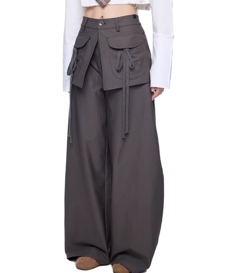 Multi Pocket Wide Cargo Pants / 2colors
