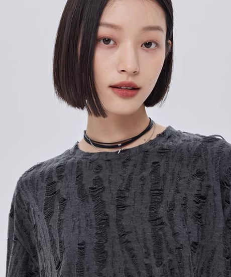 Irregular Damage Loose S/S T-Shirt
