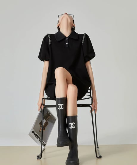 Heart Button Polo Mini Dress