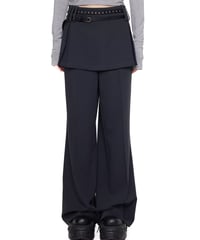 Layered Straight-Leg Skirt Pants / 2colors