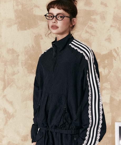 Race-Inspired Side-Stripe Track Jacket & Long Skirt Set