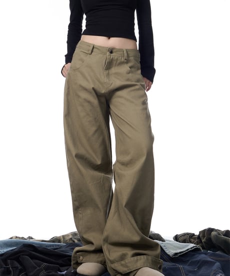 Loose Silhouette Straight Casual Pants