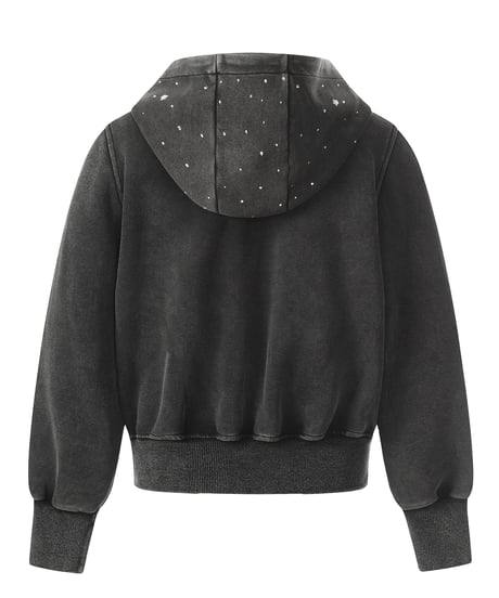Rhinestone Star Vintage Zip-up Hoodie
