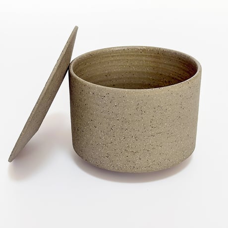〈void-007〉碗　円筒形　Φ12 x H9 cm　御影調　ストーングレー（蓋ありor蓋なし）