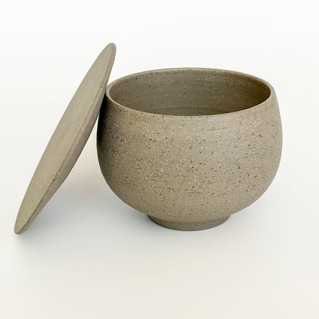 〈void-006〉碗　Φ11 x H9 cm　御影調　ストーングレー（蓋ありor蓋なし）