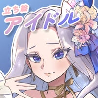 【立ち絵素材】仕事_アイドル_女性_ブルーホワイト