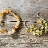 シトリンピアス&シトリンブレスレット　13.5センチ