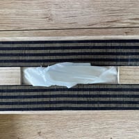 桐と会津木綿のテッシュケース