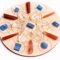 7チャクラ石セット 木製プレートとクォーツセット