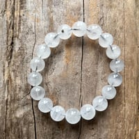 パイライト入り水晶ブレスレット 11ミリ玉 17センチ