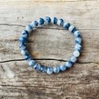 デュモルチェライト 7ミリ玉 15センチ