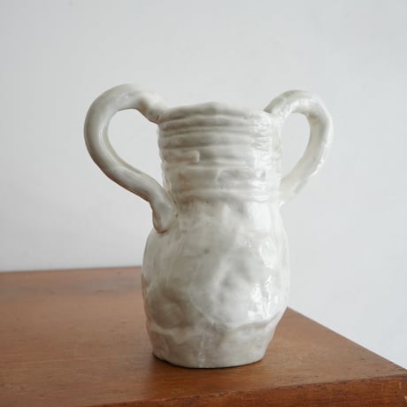 White Handle Vase / enjoy ceramic club