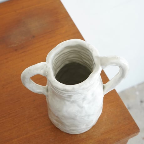 White Handle Vase / enjoy ceramic club