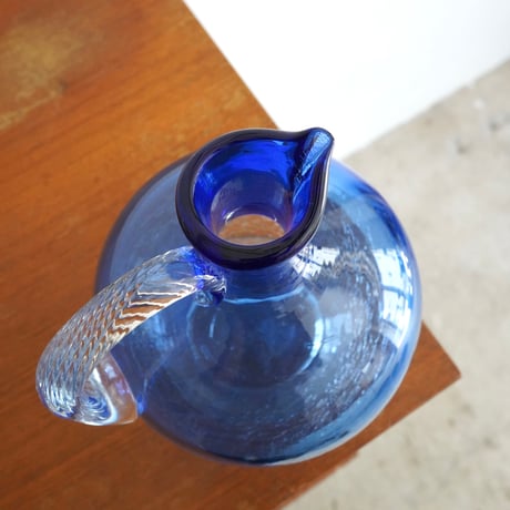 Blue Ripple Glass Vase