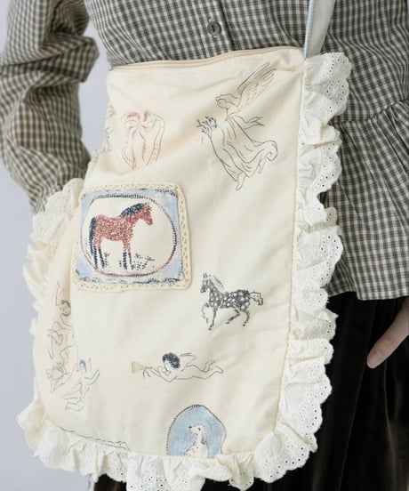 horse print frill shoulder bag