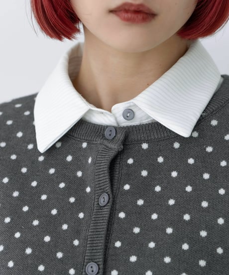 pin dot knit cardigan