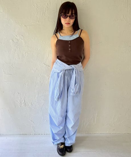 Layered Ribbed Button Cami