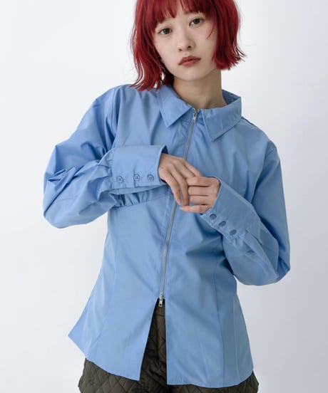 front zip long sleeve shirt