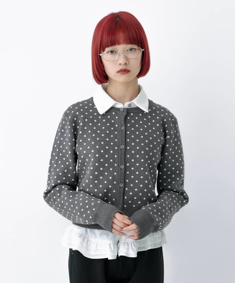 pin dot knit cardigan