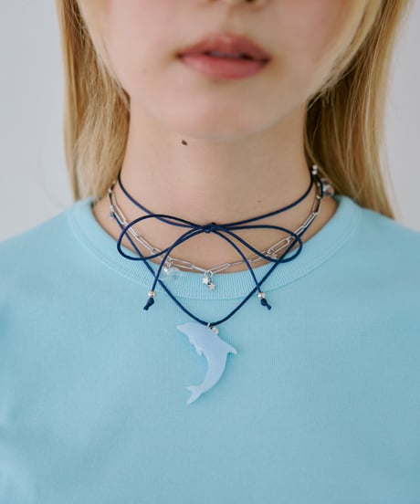 Wish Dolphin Cord Necklace（Blue,Purple）