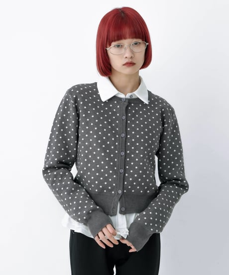 pin dot knit cardigan