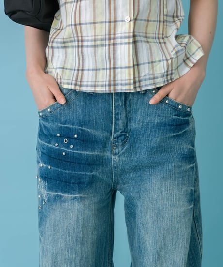 Studded Wide Leg Jeans