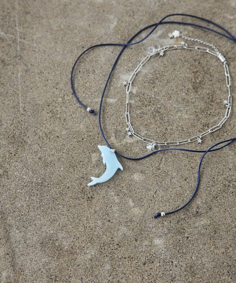 Wish Dolphin Cord Necklace（Blue,Purple）