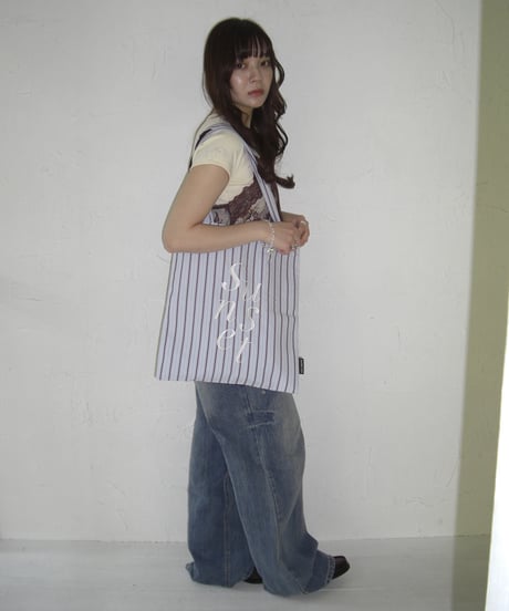 Striped Logo Tote Bag