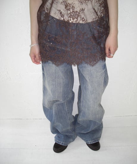 Sheer Lace Cami Top (brown)