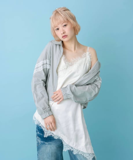 Asymmetrical lace cami top(white)